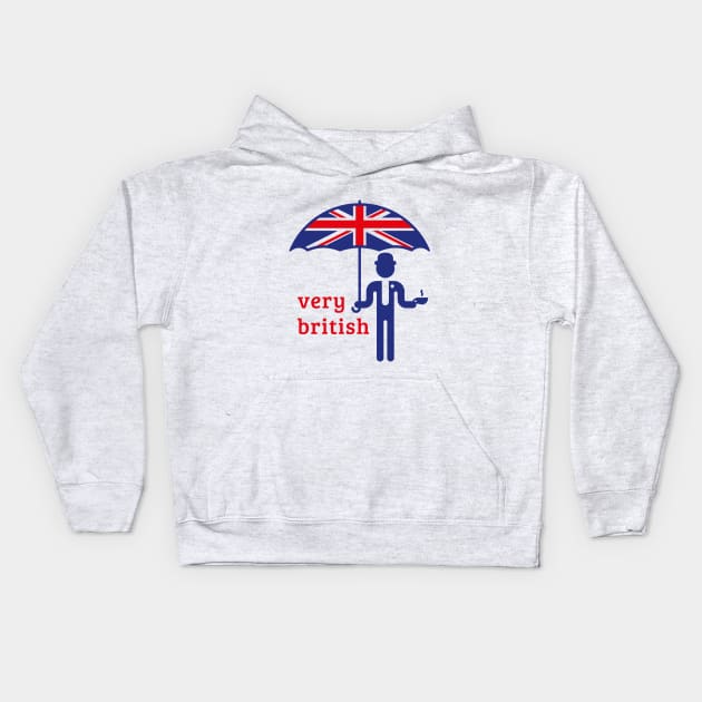 Very British Gentleman (2C) Kids Hoodie by MrFaulbaum